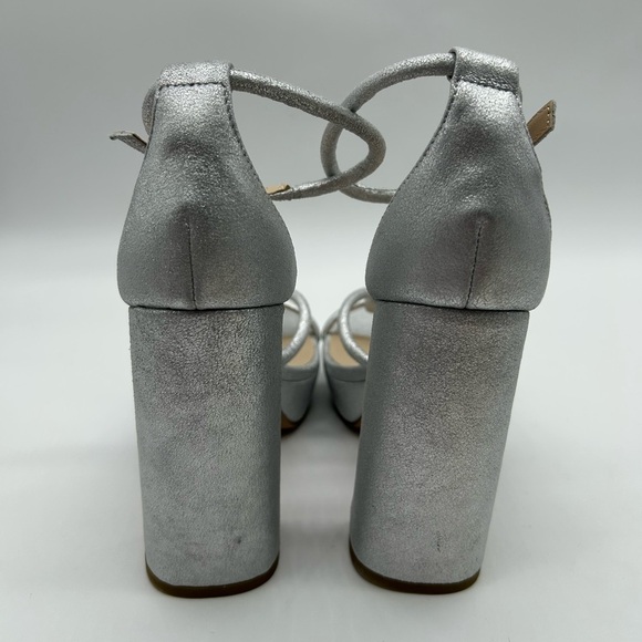 Pelle Moda GILIAN-MS Silver Metallic Suede Platform Heels – Women’s Size 7M NWT - Picture 7 of 12